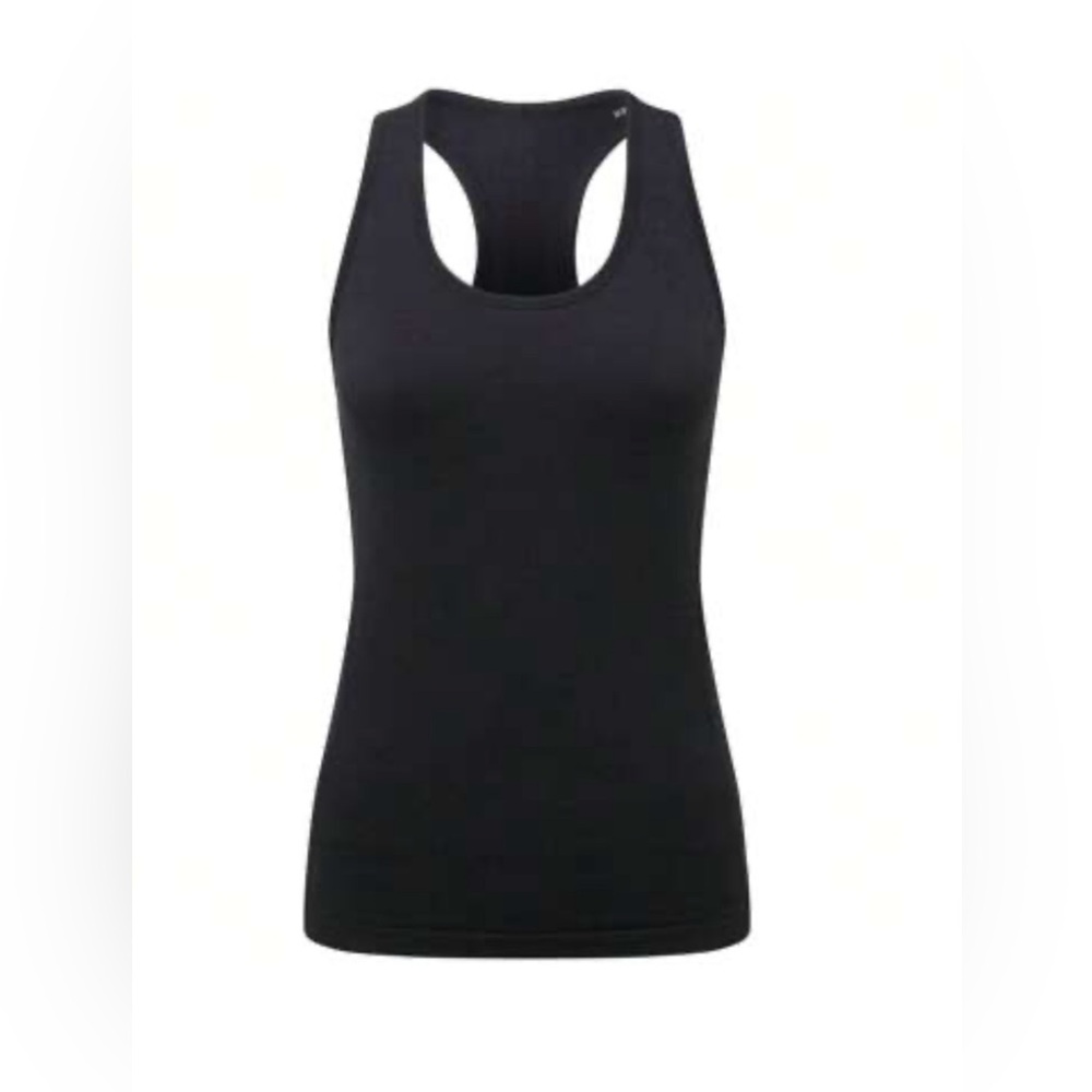 Women’s Black Ribbed Knit Fitted Stretch Tank Top Size Medium